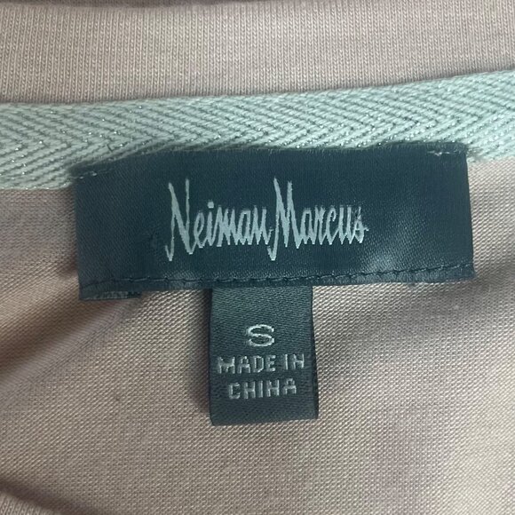 Neiman Marcus Shirt Womens Small Blush Pink Long Sleeve Asymmetrical Hem - Picture 5 of 7